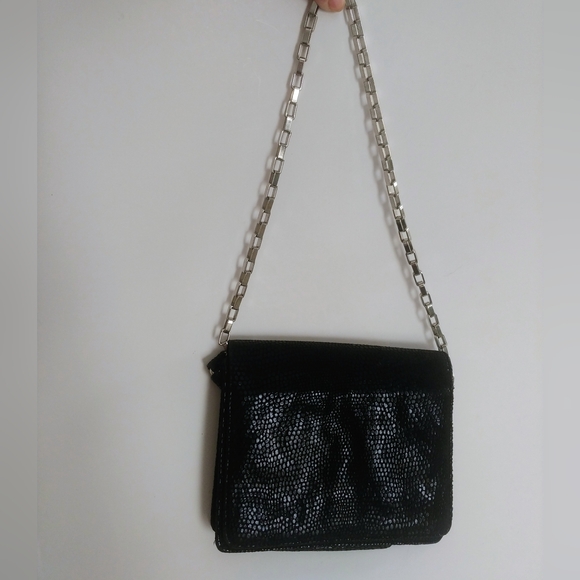 bebe Handbags - BEBE Elegant Leather Black Chain Shoulder Bag
